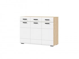Комод 1200 КМ-01 Либерти (дуб сонома/белый глянец) в Чулыме - chulym.mebel-nsk.ru | фото