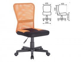 Кресло компактное BRABIX Smart MG-313, без подлокотников, комбинированное, черное/оранжевое в Чулыме - chulym.mebel-nsk.ru | фото