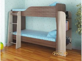 Кровать 2х ярусная без ящиков с полками в Чулыме - chulym.mebel-nsk.ru | фото