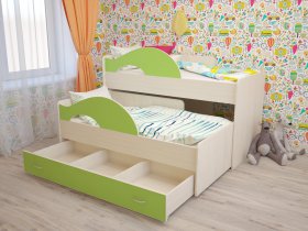 Кровать детская двухуровневая Радуга 80*160 в Чулыме - chulym.mebel-nsk.ru | фото