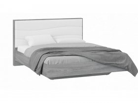 Кровать двуспальная 1,6 м «Миранда» Тип 1 (Дуб Гамильтон/Белый глянец) в Чулыме - chulym.mebel-nsk.ru | фото