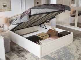 Кровать двуспальная 1,6 м Венеция КРМП-160 с подъемным механизмом в Чулыме - chulym.mebel-nsk.ru | фото