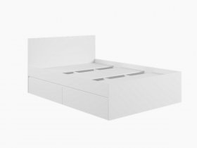 Кровать двуспальная с ящиками 1,4м Мадера-М1400 (белый) в Чулыме - chulym.mebel-nsk.ru | фото