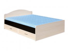 Кровать  двуспальная с ящиками 1,6м-1 (круглая спинка) в Чулыме - chulym.mebel-nsk.ru | фото
