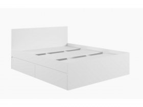 Кровать двуспальная с ящиками 1,6м Мадера-М1600 (белый) в Чулыме - chulym.mebel-nsk.ru | фото