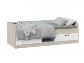 Кровать комбинированная «Оливер» Тип 1 401.003.000 (дуб крафт серый/белый/серо-голубой) в Чулыме - chulym.mebel-nsk.ru | фото