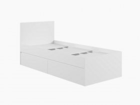 Кровать односпальная с ящиками 0,9м Мадера-М900 (белый) в Чулыме - chulym.mebel-nsk.ru | фото