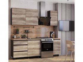 Кухонный гарнитур Энигма 1,6м (венге/дуб каньон) в Чулыме - chulym.mebel-nsk.ru | фото