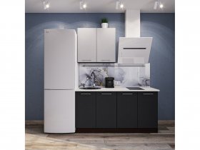 Модульная кухня Классика (белый глянец/черный) в Чулыме - chulym.mebel-nsk.ru | фото