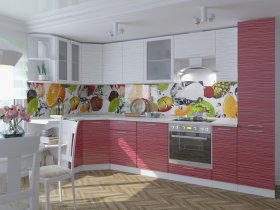 Модульная кухня «Валерия» (страйп белый/красный) в Чулыме - chulym.mebel-nsk.ru | фото