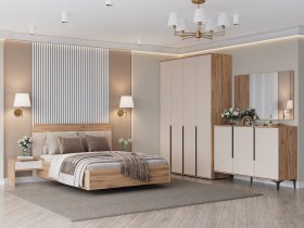 Модульная спальня Сицилия (дуб альпийский/тефия) в Чулыме - chulym.mebel-nsk.ru | фото