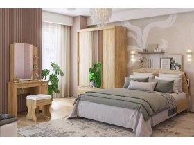 Модульная спальня Виктория-1 (дуб крафт золотой) в Чулыме - chulym.mebel-nsk.ru | фото