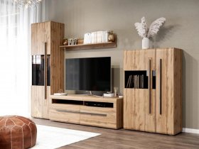 Модульная стенка Ницца (дуб вотан) в Чулыме - chulym.mebel-nsk.ru | фото