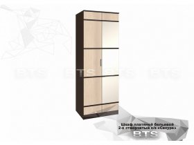 Шкаф двухстворчатый с зеркалом платяной-бельевой Сакура (BTS) в Чулыме - chulym.mebel-nsk.ru | фото