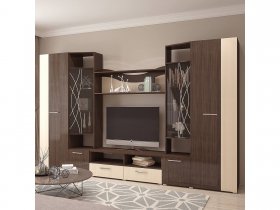 Стенка Гамма (дуб венге/дуб молочный) в Чулыме - chulym.mebel-nsk.ru | фото