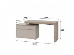 Стол 22 J-КШ Этна (дуб эндгрей/кашемир) в Чулыме - chulym.mebel-nsk.ru | фото