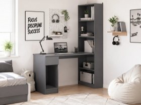 Стол письменный угловой «Лайт» 10.01 (темно-серый) в Чулыме - chulym.mebel-nsk.ru | фото