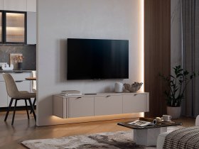 Тумба 2 Рич (кашемир/фрапучино матовый/черный) в Чулыме - chulym.mebel-nsk.ru | фото