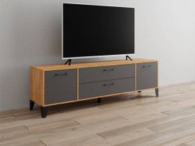 Тумба под ТВ Парус-13 (дуб крафт золотой/графит серый) в Чулыме - chulym.mebel-nsk.ru | фото