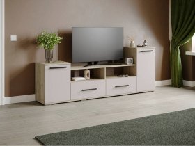 Тумба под ТВ Парус-2 (дуб крафт серый/кашемир) в Чулыме - chulym.mebel-nsk.ru | фото
