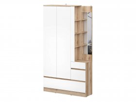 Вешалка с зеркалом Брауни (дуб делано/белый) в Чулыме - chulym.mebel-nsk.ru | фото